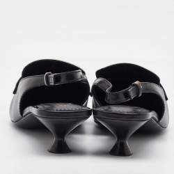 Tod's White/Black Leather Slingback Loafers Size 38