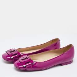 Tod's Mauve Purple Patent Leather Ballet Flats Size 37.5