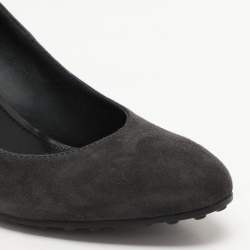 Tod's Grey Suede Wedge Pumps Size 38.5