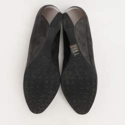 Tod's Grey Suede Wedge Pumps Size 38.5