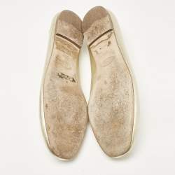 Tod's Metallic Gold Leather Studded Ballet Flats Size 39.5