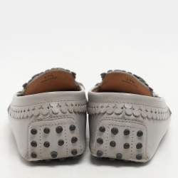 Tod's Grey Leather Loafers Size 37.5