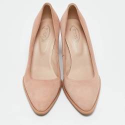مملوكة مسبقًا Tod's Beige Suede Pointed Toe Pumps Size 35