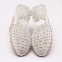 Tod's Dusty Pink Suede Perforated Low Top Sneakers Size 36.5