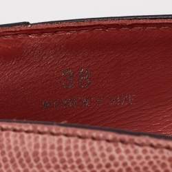 Tod's Pink Lizard Embossed Leather Peep Toe Pumps Size 38