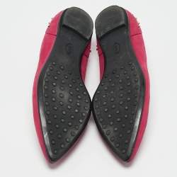 مملوكة مسبقًا Tod's Pink Suede Stud Embellished Ballet Flats Size 39