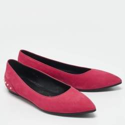 مملوكة مسبقًا Tod's Pink Suede Stud Embellished Ballet Flats Size 39