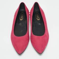 مملوكة مسبقًا Tod's Pink Suede Stud Embellished Ballet Flats Size 39