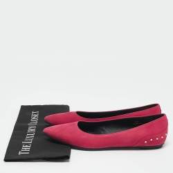 مملوكة مسبقًا Tod's Pink Suede Stud Embellished Ballet Flats Size 39