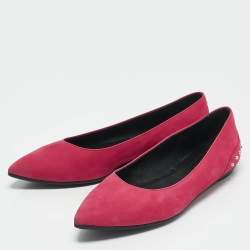 مملوكة مسبقًا Tod's Pink Suede Stud Embellished Ballet Flats Size 39