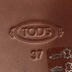 مملوكة مسبقًا Tod's Black Leather Slide Sandals Size 37