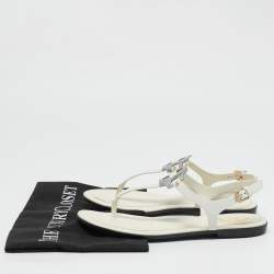 Tod's White Leather Thong Slingback Flat Sandals Size 35