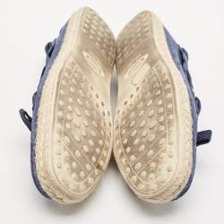 Tod's Blue Suede Slip On Espadrille Loafers Size 39