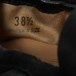 Tod's Black Suede Scrunch Ribbon Ballet Flats Size 38.5