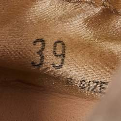 Tod's Metallic Bronze Nubuck Leather Scrunch Ribbon Ballet Flats Size 39