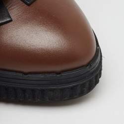 Tod's Brown/Black Leather Tassel Ankle Length Boots Size 37