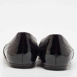 Tod's Black Leather and Patent Leather Ballet Flats Size 37.5