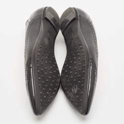 Tod's Black Leather and Patent Leather Ballet Flats Size 37.5