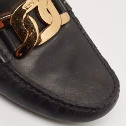 Tod's Black Leather Bow Slip On Loafers Size 39.5