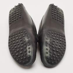 Tod's Black Leather Bow Slip On Loafers Size 39.5