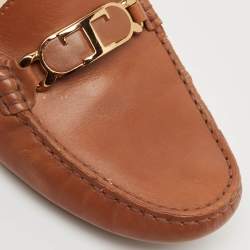 Pre Owned Tod's Brown Leather Penny Loafers Size 39.5