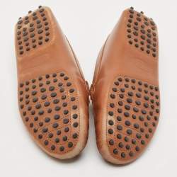 Pre Owned Tod's Brown Leather Penny Loafers Size 39.5