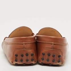 Pre Owned Tod's Brown Leather Penny Loafers Size 39.5
