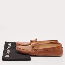 Pre Owned Tod's Brown Leather Penny Loafers Size 39.5