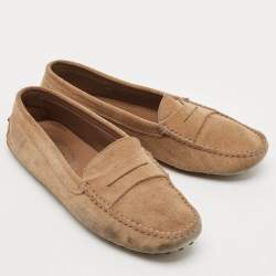 Tod's Brown Suede Slip On  Loafers Size 39