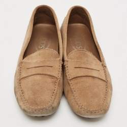 Tod's Brown Suede Slip On  Loafers Size 39