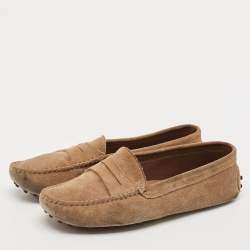 Tod's Brown Suede Slip On  Loafers Size 39