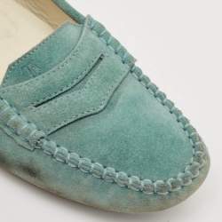 Tod's Aqua Suede Driver Loafers Size 38.5