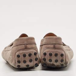 Pre Owned Tod's  x Ferrari Grey Nubuck Leather Slip On Loafers Size 38.5