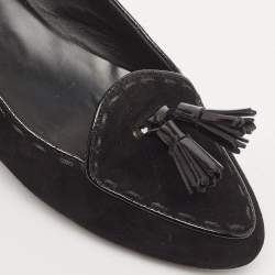 Tod's Black Suede Smoking Slippers Size 38