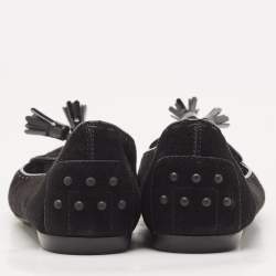 Tod's Black Suede Smoking Slippers Size 38