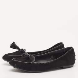 Tod's Black Suede Smoking Slippers Size 38