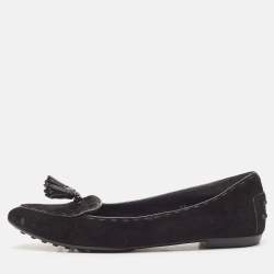 Tod's Black Suede Smoking Slippers Size 38