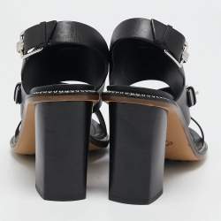 Tod's Black Leather Open Toe Ankle Strap Sandals Size 40
