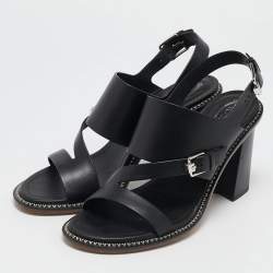 Tod's Black Leather Open Toe Ankle Strap Sandals Size 40