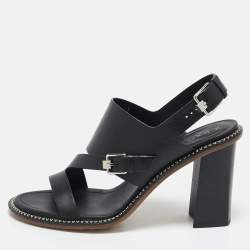Tod's Black Leather Open Toe Ankle Strap Sandals Size 40
