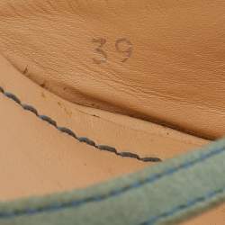 Tod's Pale Blue Suede Ankle Wrap Wedge Sandals Size 39