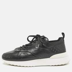Tod's Black Leather Fondo Sportivo Sneakers Size 41