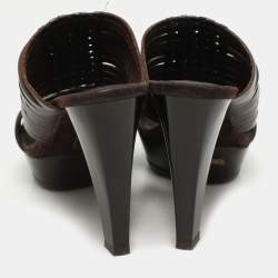 Tod's Brown Leather Platform Slide Sandals Size 36.5