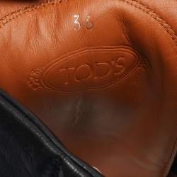Tod's Grey/Black Suede and Leather Ankle Boots Size 36