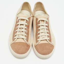 Tod's Gold/Beige Suede Lace Up Sneakers Size 39