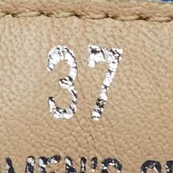 Pre Owned Tod's Blue/Beige Knit Fabric and Suede Sportiva Low Top Sneakers Size 37