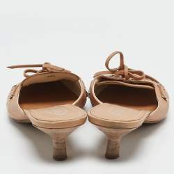 Tod's Beige Leather Shirley Mules Size 38.5