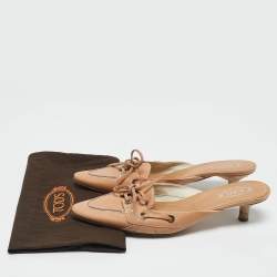 Tod's Beige Leather Shirley Mules Size 38.5