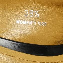 Tod's YellowBlack Patent and Leather Platform Slingback Sandals Size 38.5