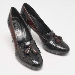 Tod's Two Tone Leather Penny Loafer Pumps Size 38.5